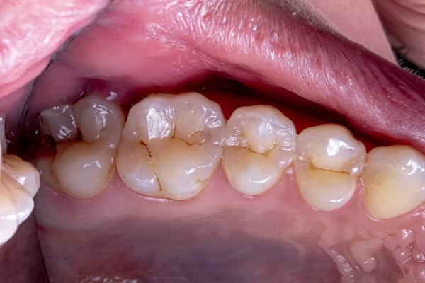 close-up shot of tooth with decay