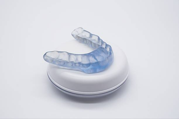 nightguards for the upper teeth on a white case